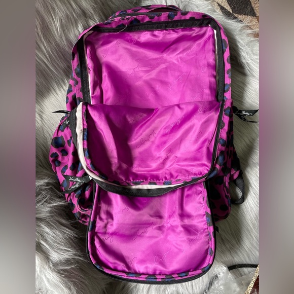 Vera Bradley Magenta Leopard Animal Print Nylon Multi Pocket Backpack - Picture 5 of 8